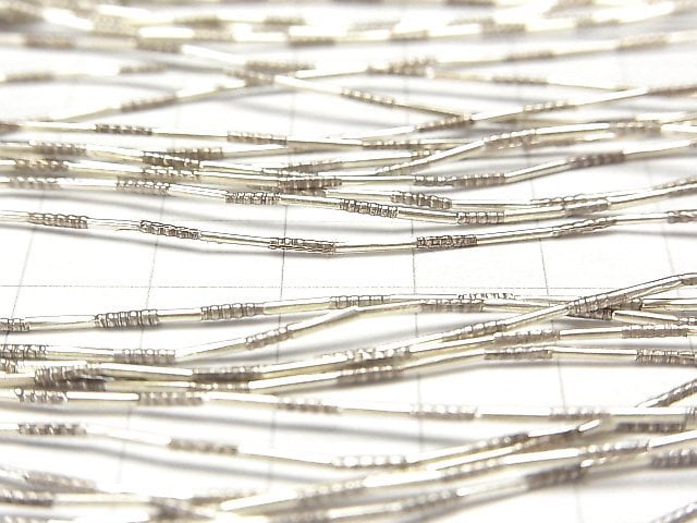 Karen Silver Line Carved Tube 7x1x1mm half or 1strand beads (aprx.26inch/65cm)