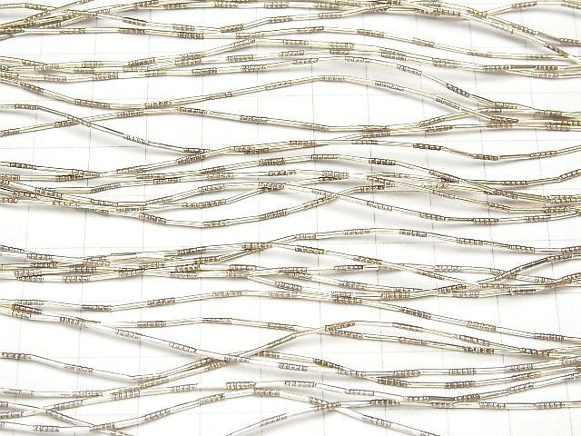 Karen Silver Line Carved Tube 7x1x1mm half or 1strand beads (aprx.26inch/65cm)