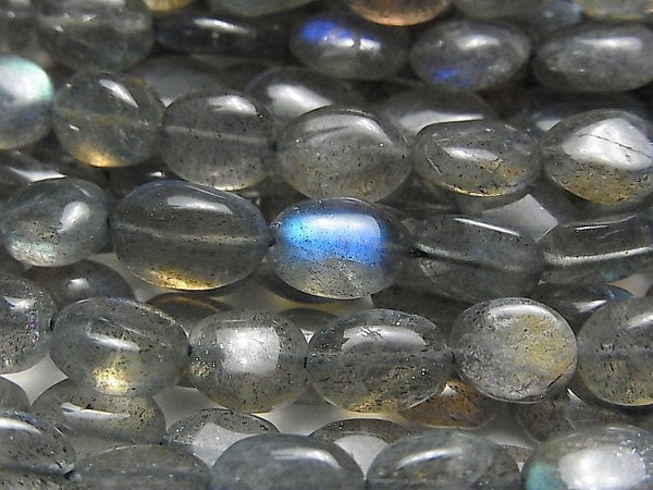 [Video] Labradorite AA++ Oval-Nugget 1strand beads (aprx.13inch / 33cm)