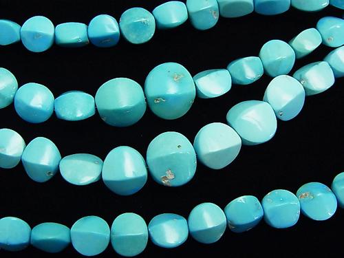Arizona Sleeping Beauty Turquoise AAA 4 Faceted Faceted Coin Size Gradient 1strand