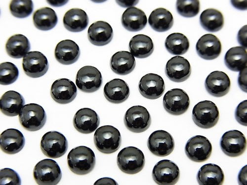 High Quality Black Spinel AAA Round Cabochon 4x4mm 10pcs