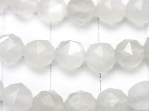 Diamond Cut! White Moon Stone AAA Star Faceted Round 6 mm half or 1 strand (aprx.15 inch / 37 cm)
