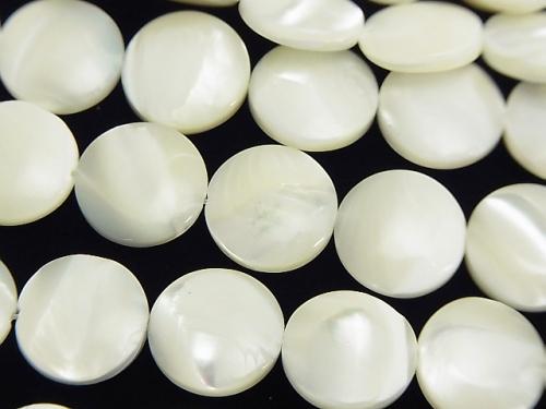 1strand $6.79! Mother of Pearl MOP Coin 12x12x4mm White 1strand (aprx.15inch / 37cm)