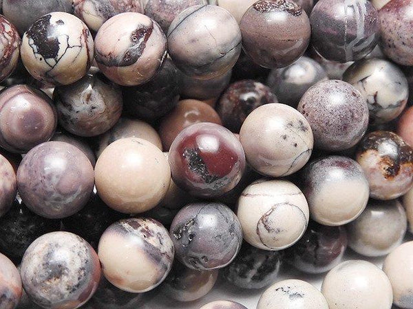 [Video] Red Picture Jasper Round 8mm 1strand beads (aprx.15inch / 37cm)