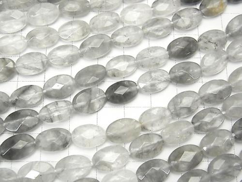Gray Quartz AA Faceted Oval 12x8x4mm half or 1strand (aprx.15inch / 38cm)
