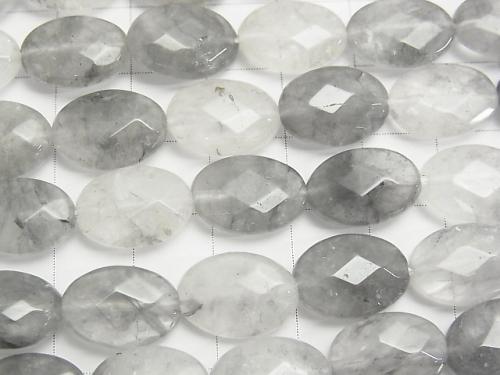 Gray Quartz AA Faceted Oval 14 x 10 x 5 mm half or 1 strand (aprx 15 inch / 38 cm)