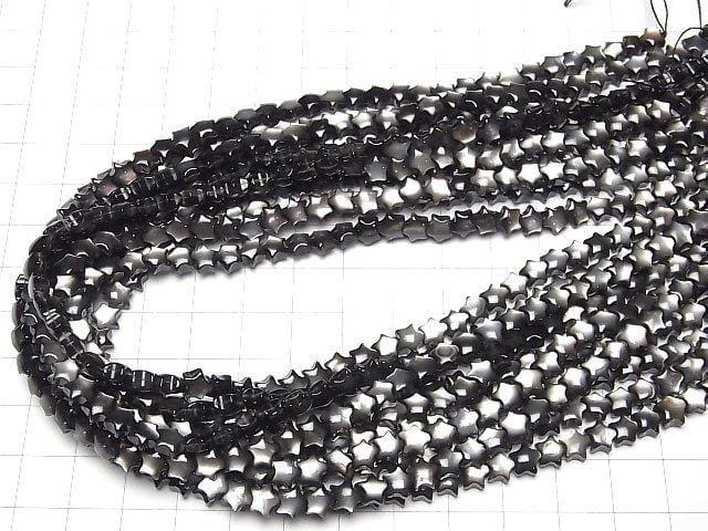 [Video] High Quality Black Shell (Black-lip Oyster)AAA Star 6x6mm 1/4 or 1strand beads (aprx.15inch/38cm)