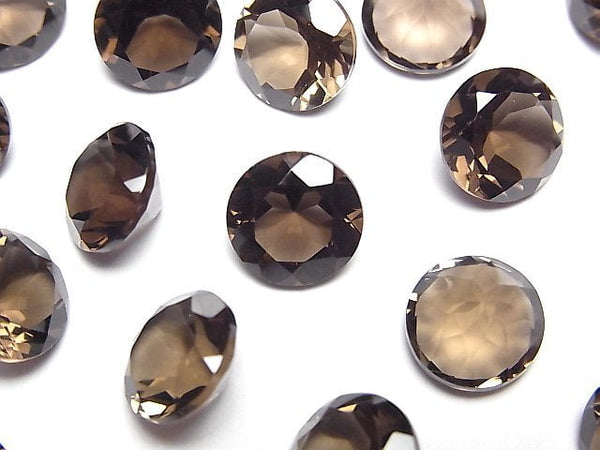 [Video]High Quality Smoky Quartz AAA Loose stone Round Faceted 10x10mm 3pcs