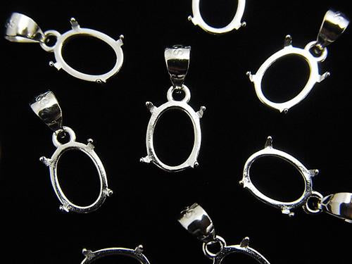 1 pc $2.79! Silver 925 Pendant frame Oval 8 x 6 mm Rhodium Plated 1 pc