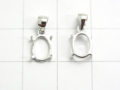 1 pc $2.79! Silver 925 Pendant frame Oval 8 x 6 mm Rhodium Plated 1 pc