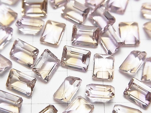 [Video] High Quality Ametrine AAA Loose stone Rectangle Faceted 8x6x4mm 3pcs