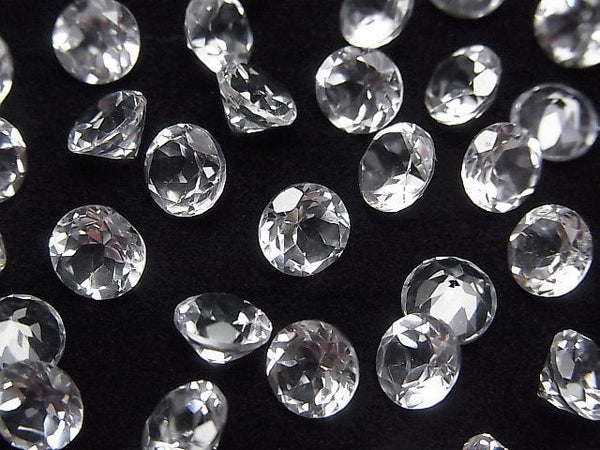 [Video]High Quality White Topaz AAA Loose stone Round Faceted 6x6mm 5pcs