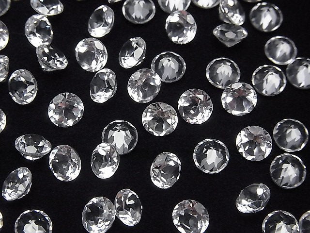 [Video]High Quality White Topaz AAA Loose stone Round Faceted 6x6mm 5pcs