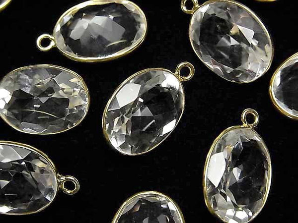 [Video]High Quality Crystal AAA Bezel Setting Oval Faceted 17x13mm 18KGP 2pcs