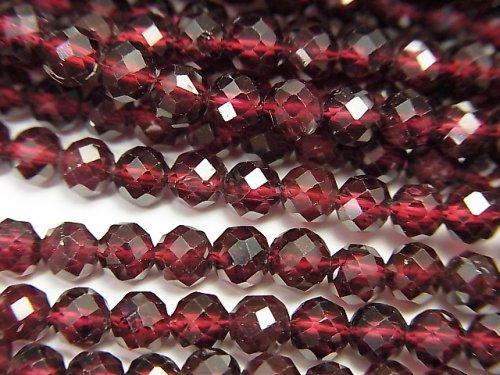 [Video] High Quality! Mozambique Garnet AAA Faceted Round 4mm 1strand beads (aprx.15inch / 38cm)