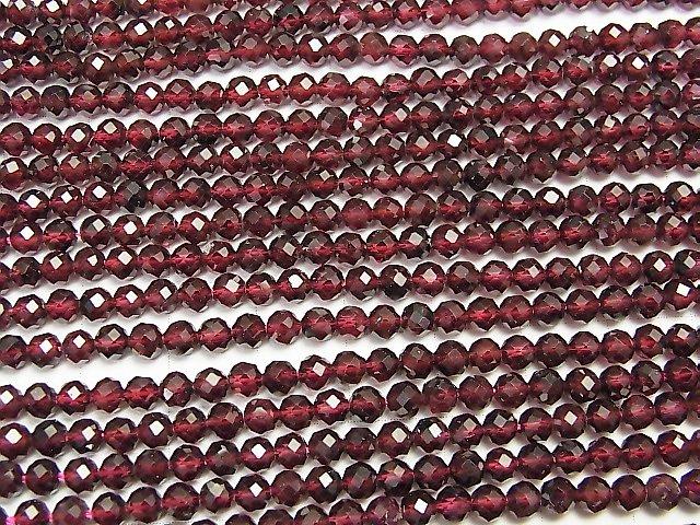 [Video] High Quality! Mozambique Garnet AAA Faceted Round 4mm 1strand beads (aprx.15inch / 38cm)