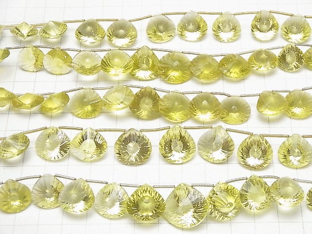 [Video] High Quality Lemon Quartz AAA Chestnut Concave Cut 1strand beads (aprx.6inch / 15cm)