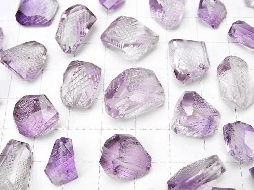[Video] High Quality Rose Amethyst AAA Carving Faceted Nugget 6pcs