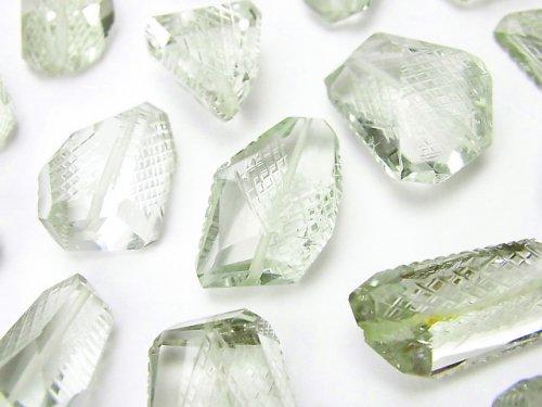 High Quality Green Amethyst AAA Faceted Nugget 6pcs $29.99