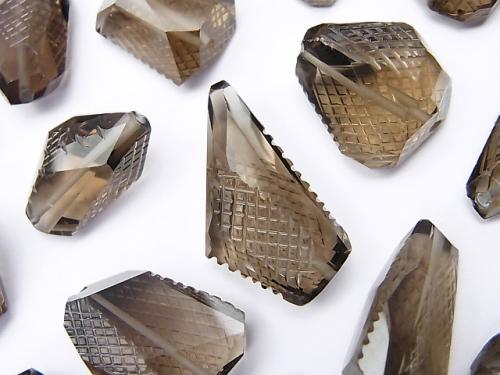 High Quality Smoky Quartz AAA Engraved Faceted Nugget 3pcs $24.99!