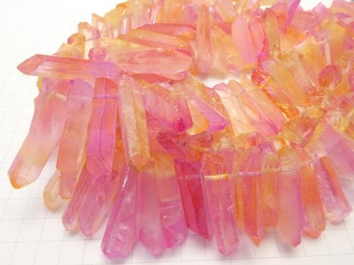 1strand $12.99! Crystal Natural Point Cut Metallic Coating Yellow & Pink 1strand (aprx.15inch / 38cm)
