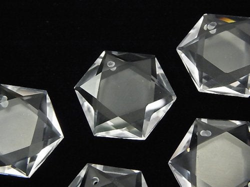 [Video] High Quality!  Crystal Quartz AAA Hexagram 23x20mm 1pc