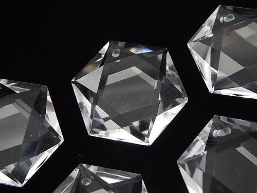 [Video] High Quality!  Crystal Quartz AAA Hexagram 29x25mm 1pc