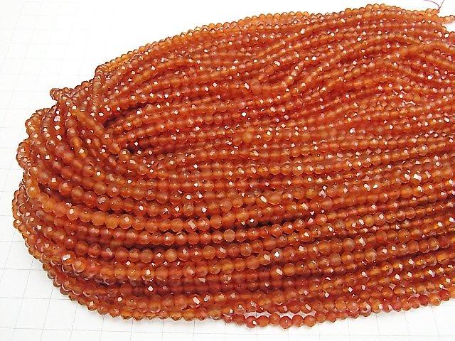 [Video]High Quality Carnelian AAA Faceted Round 4mm  1strand beads (aprx.15inch/38cm)