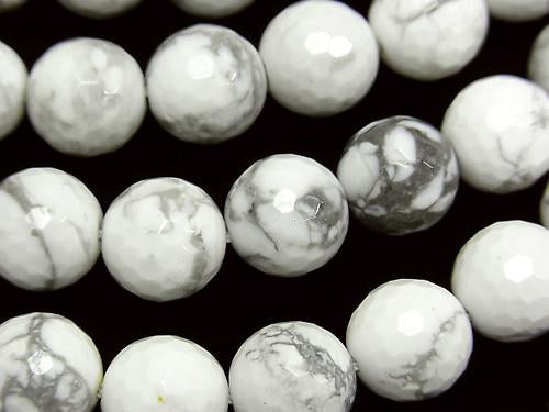 1strand $9.79! Howlite Magnesite  128Faceted Round 10mm NO.2 1strand (aprx.15inch/38cm)