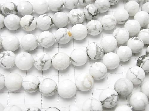 1strand $9.79! Howlite Magnesite  128Faceted Round 10mm NO.2 1strand (aprx.15inch/38cm)