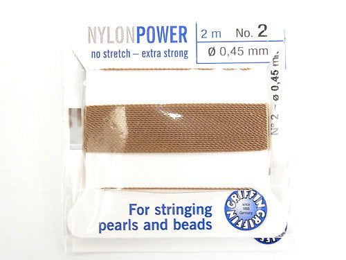 Griffin cord (nylon bead cord thread) [0.30mm-0.70mm] Beige 1pc