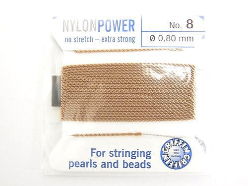 Griffin cord (nylon bead cord thread) [0.75mm-1.05mm] Beige 1pc
