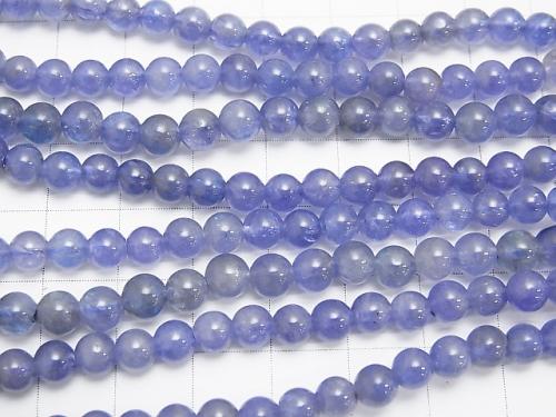 Top Quality Tanzanite AAA Round 5-5.5mm 1/4 or 1strand (aprx.15inch/38cm)