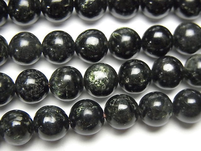[Video] Tanzania Biotite (green mica) Round 7mm half or 1strand beads (aprx.15inch/37cm)