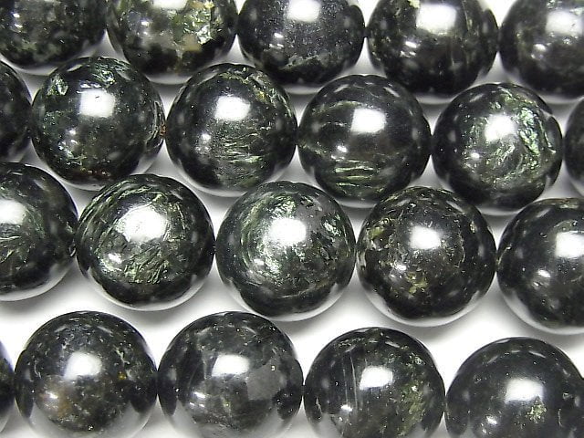 [Video] Tanzania Biotite (Green Mica) Round 14mm half or 1strand beads (aprx.15inch/36cm)
