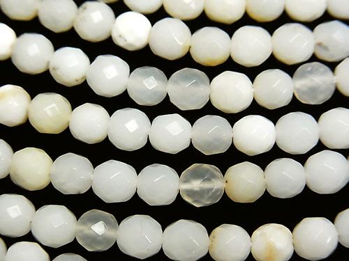 1strand $9.79! Tanzania White Opal 64 Faceted Round 6 mm 1 strand (aprx.15 inch / 38 cm)