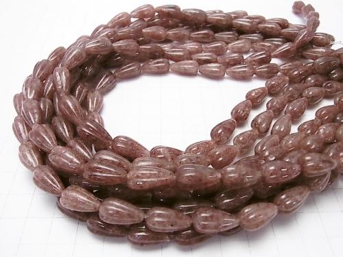 Moscovite  Line Carved Vertical Hole Drop 14x8x8mm half or 1strand (aprx.15inch/38cm)