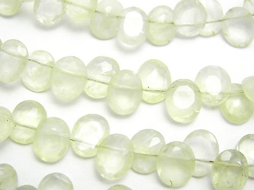 High Quality Prehnite AA++ Oval Faceted  half or 1strand (aprx.6inch/16cm)