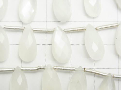 High Quality White Moon Stone AAA - Pear shape Faceted Briolette 15 x 7 mm half or 1 strand (15 pcs)