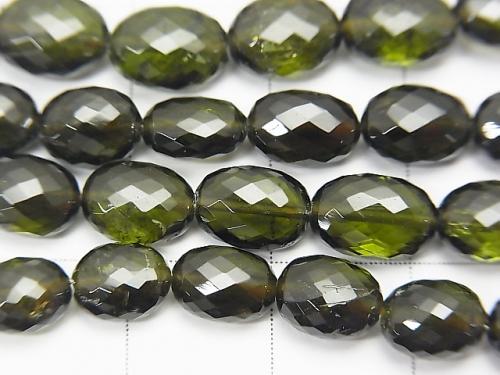 MicroCut! High Quality Green Tourmaline AAA Faceted Oval half or 1strand (aprx.4inch / 9cm)