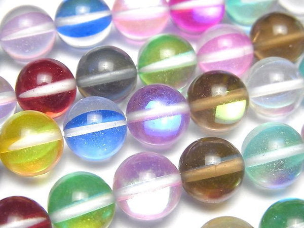 [Video] Multicolor Luna Flash Round 10mm 1strand beads (aprx.15inch/36cm)