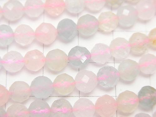 Diamond Cut! Beryl Mix (Multi Color Aquamarine) AA ++ 64 Faceted Round 6 mm half or 1 strand (aprx.15 inch / 37 cm)