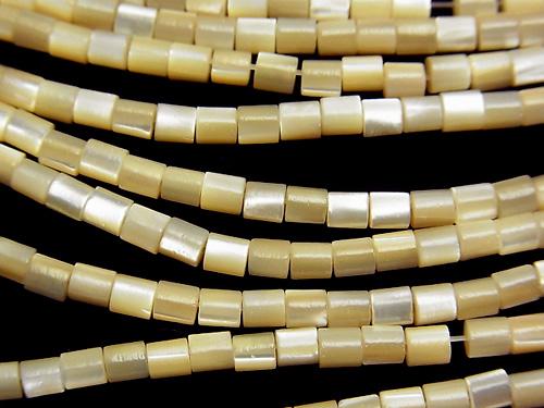1strand $2.79! Mother of Pearl MOP Tube 3 x 3 x 3 mm beige 1 strand (aprx.15 inch / 38 cm)