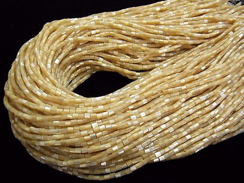 1strand $2.79! Mother of Pearl MOP Tube 3 x 3 x 3 mm beige 1 strand (aprx.15 inch / 38 cm)
