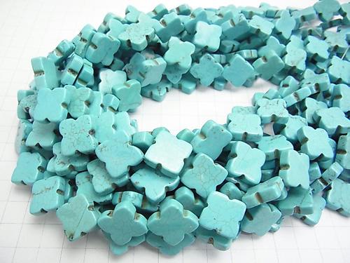 1strand $7.79! Magnesite Turquoise Flower motif 18x18x5mm 1strand (aprx.15inch / 36cm)