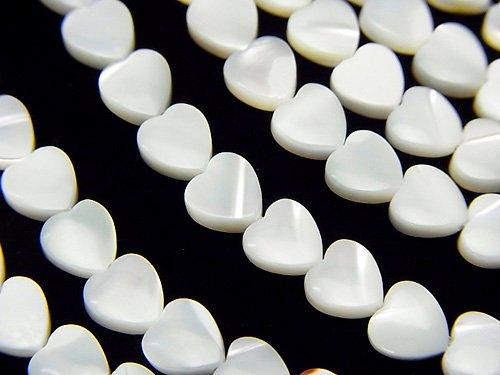 [Video] Mother of Pearl MOP White Vertical Hole Heart Shape 6x6x2mm 1strand beads (aprx.15inch / 37cm)