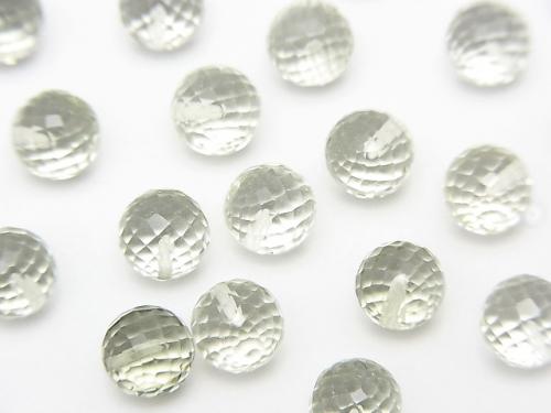 Green Amethyst AAA Half Drilled Hole Faceted Round 6 mm 5 pcs $6.79!