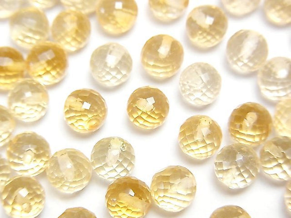 [Video]Citrine AAA Half Drilled Hole Faceted Round 6mm 4pcs