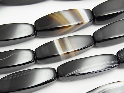 1strand $11.79! Stripe Onyx Rice 4Faceted Faceted Twist 30x9x9mm 1strand (aprx.15inch / 37cm)