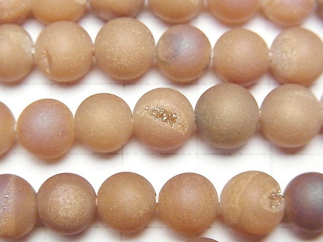 Frosted Druzy Agate Round 8mm 1strand beads (aprx.15inch/36cm)